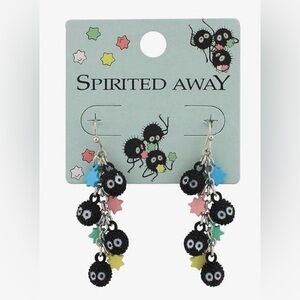 Spirited Away Soot Sprite Earrings with Colorful Stars